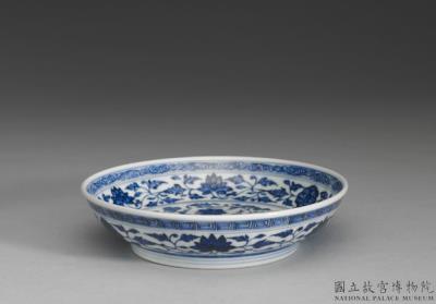 图片[2]-Dish with Indian lotus scrolls in underglaze blue, Qing dynasty, Qianlong reign (1736-1795)-China Archive